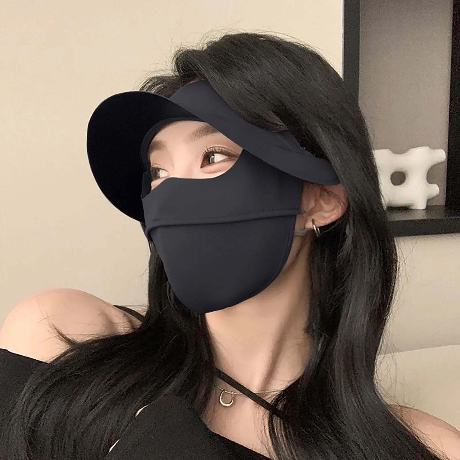 Women\'s Protective face towel Ladies Sunscreen Neck Protector Full Face Ice Silk Breathable Cotton Mask Beach Cycling Sun Masks