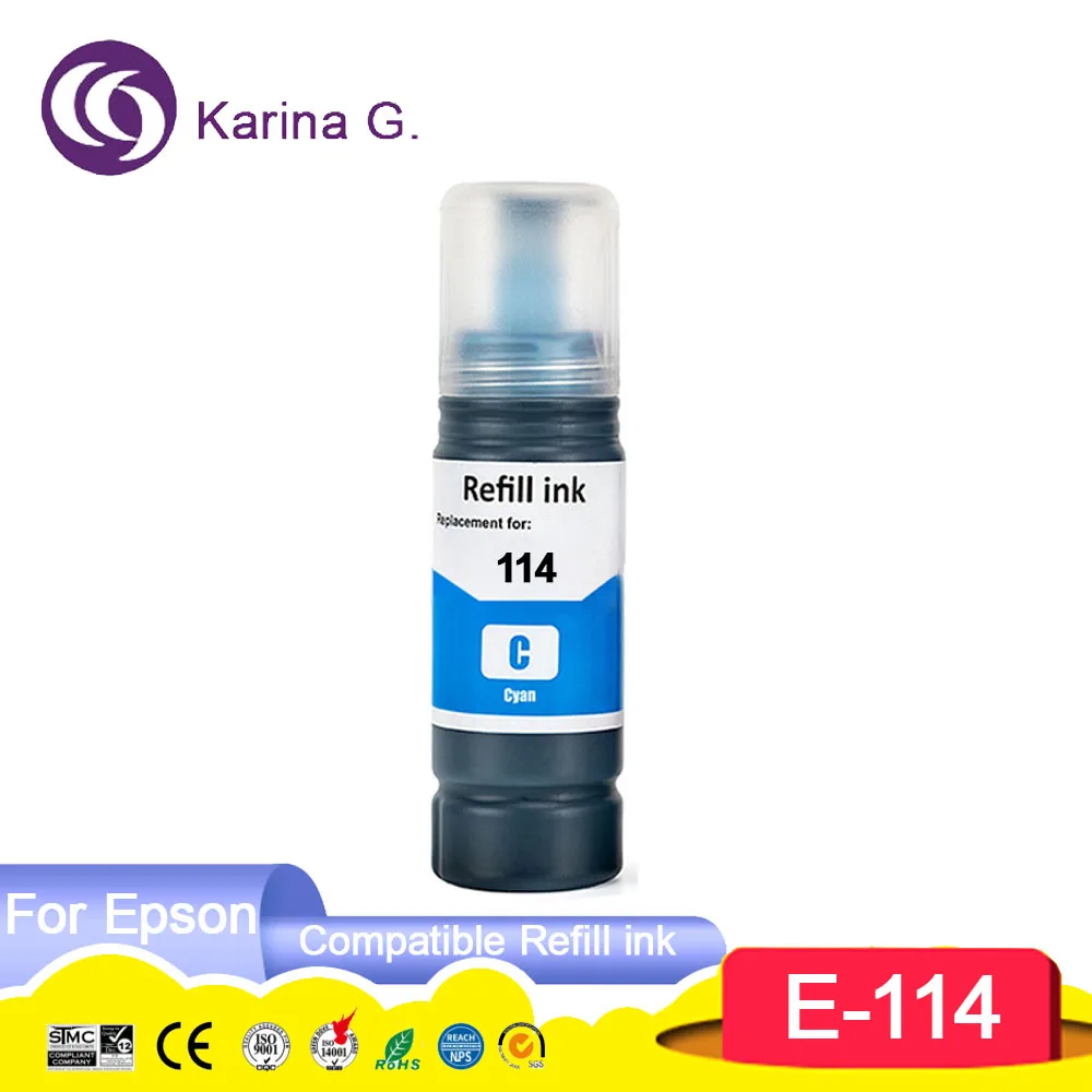 T114 114 ink Compatible Color Water Based Bottle Refill Bulk Ink T114 for Epson Ecotank ET-8500 ET-8550 etc.