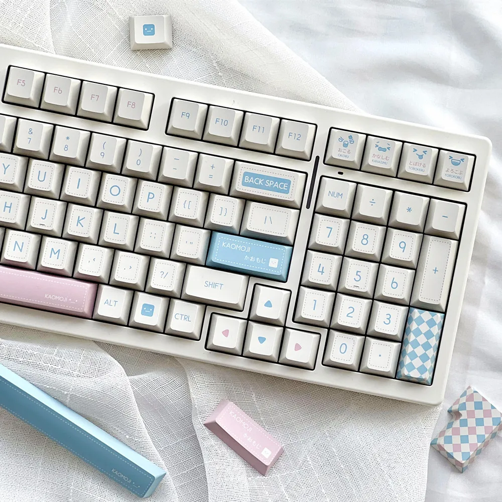 KAOMOJI Milk White Keycap Original Design Cherry Profile DYE Sub ISO Enter 140 klawiszy/zestawów dla 99% standardowej klawiatury mechanicznej