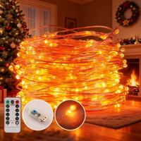 Christmas LED USB Copper Wire Fairy Lights Frosted White Bubble Ball Waterproof String Lamp for Garden Outdoor Wedding Decor