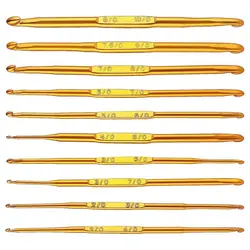 Gold Double End Crochet Hooks New Aluminum Multisize Crochet Needles Yarn Weave Tool Sweater