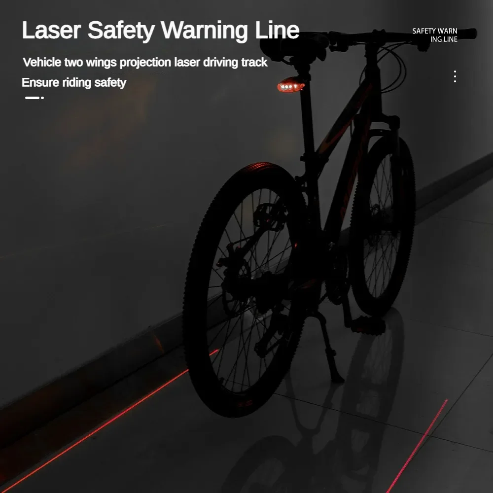 Mountain Bike Circular Laser Tail Light LED Bicycle Warning Light Night Riding Light Cycling Equipment Bicycle Accessories