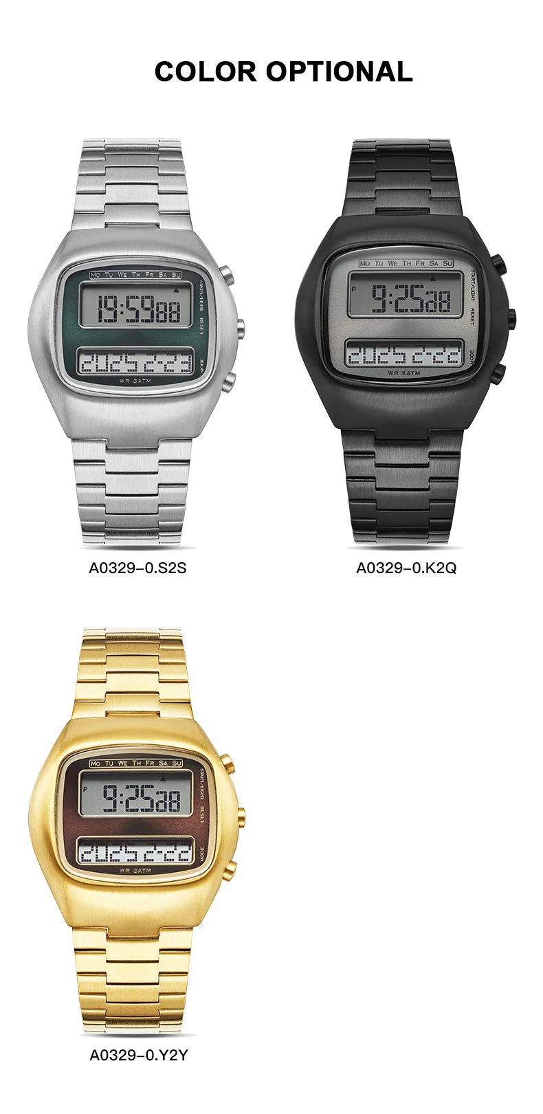 ساعة كلاسيكية بتصميم منحني، ساعة منبه فاخرة، عرض ريترو، ساعة رياضية رقمية، ساعات متطابقة، هدية للعشاق