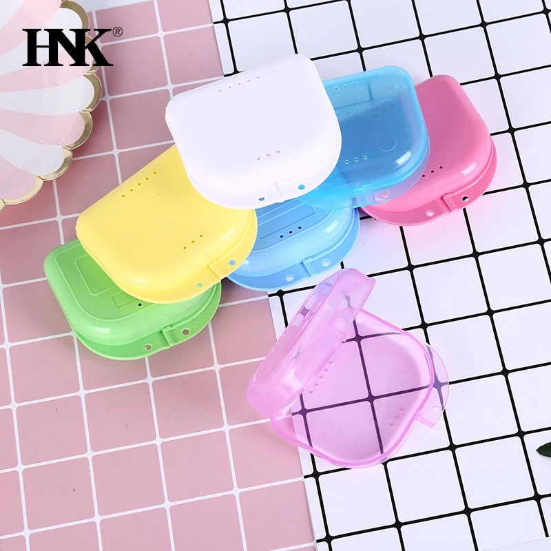 

Denture Storage Box Dental Orthodontic Retainer Case Mini Tooth Box False Teeth Appliance Container Mouthguard Organizer