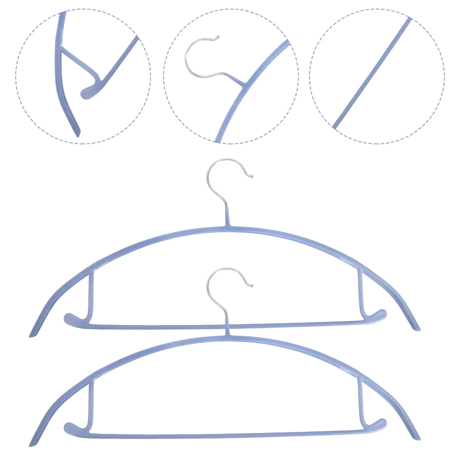 

10pcs Pvc Coated Stainless Steel Hangers 8Kg Load Capacity Non-Slip Clothes Hanger For Coats Sweaters Down Jackets Wardrobe