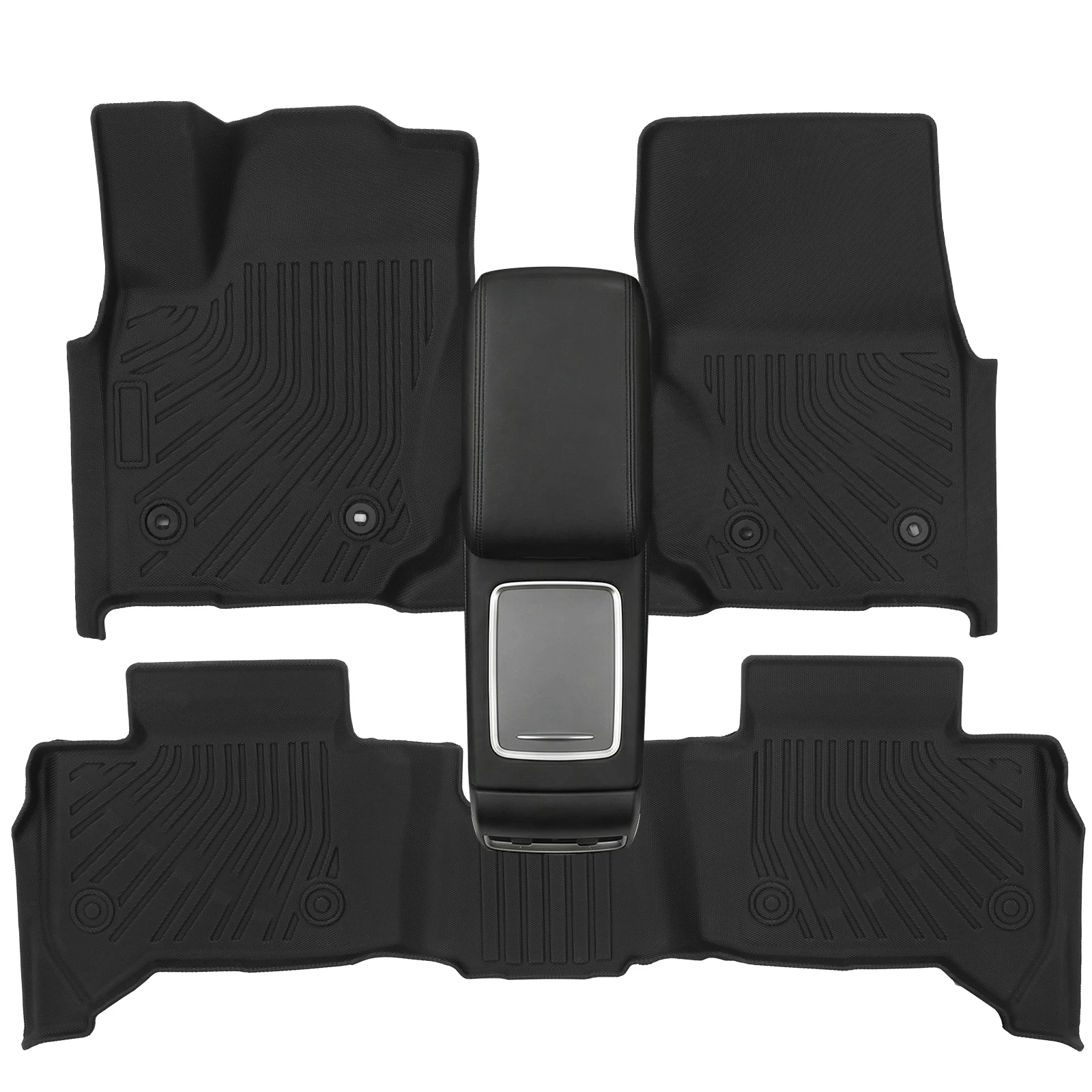 

Floor Mats Trunk Mat with Backrest Mat Cargo Liner Full Set Floor Liners for Toyota 4Runner 2025 2026 Fuel 7 Seats