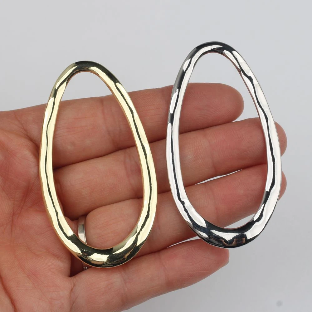 10pcs Simple Cute Hollow Out Ellipse Pendant Jewelry Making Accessories DIY Handmade Earrings Necklace Bracelet Craft Fashion