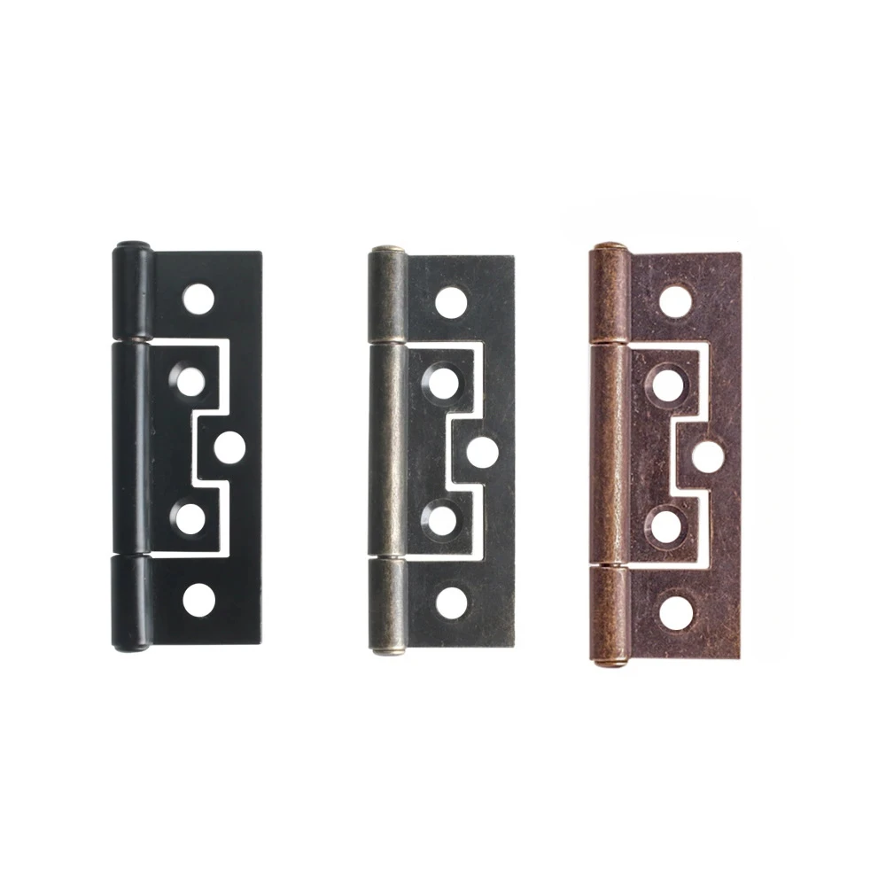 2Pcs Antique Bronze/Black Wooden Boxes Spring Door Hinge 64*25mm Metal Flush Door Hinge For Cabinet Cupboard Furniture Fittings
