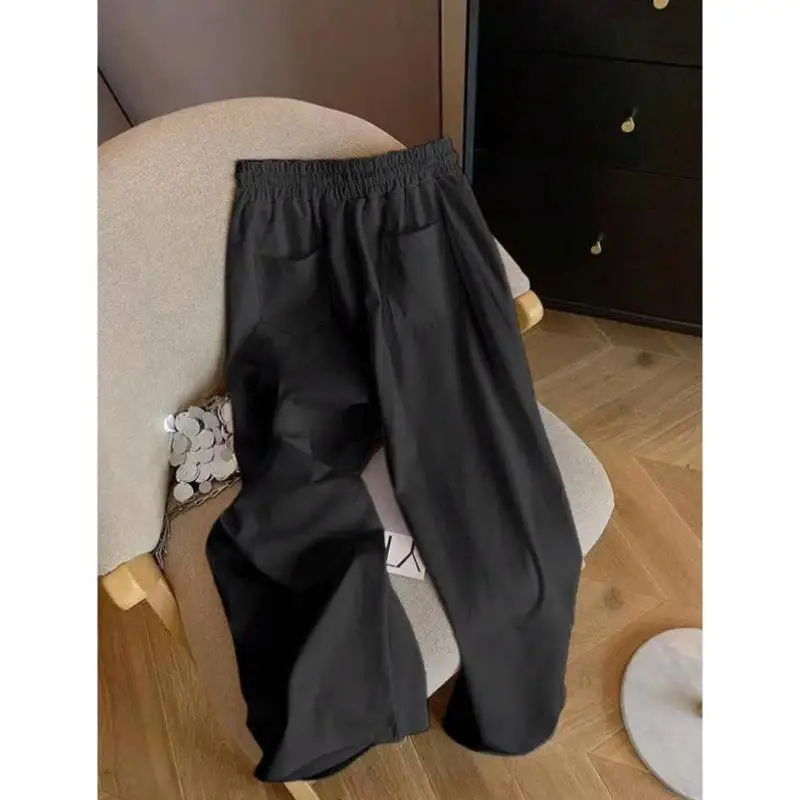 

New T 55 Z 25278 Casual Embroidered Straight Leg Pants Pure Color Versatile Loose Fit Men's orts Ci Walk Vintage Sle