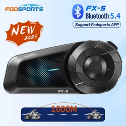 Fodsports FX-S Motorcycle Intercom,Bluetooth Helmet Intercom Headset,Wireless Interphone,1000M,BT5.4,Support APP