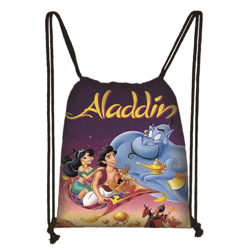 Disney Aladdin Drawstring Bag Daily Casual Bag Boys Girls Knapsack Drawstring Bags Storage Bag Shopping Beach Bags