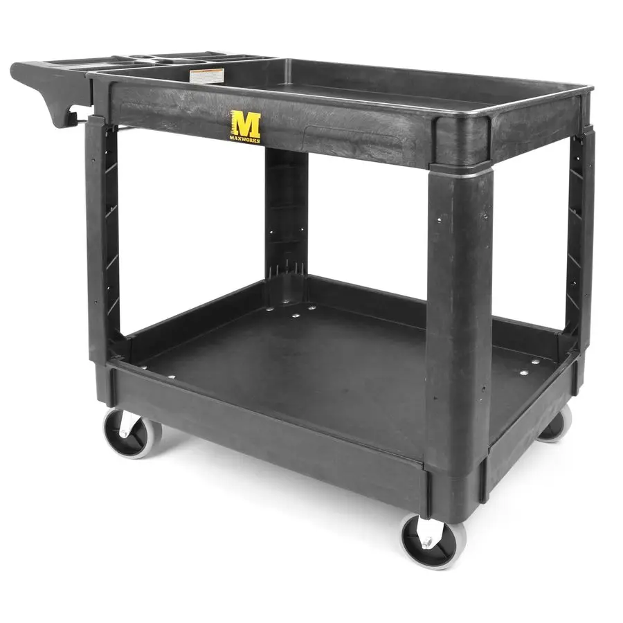 

80855 500lb Utility Service PP Cart With Two Trays and Wheels 30 Inch X 16 Inch Overall Dimensions