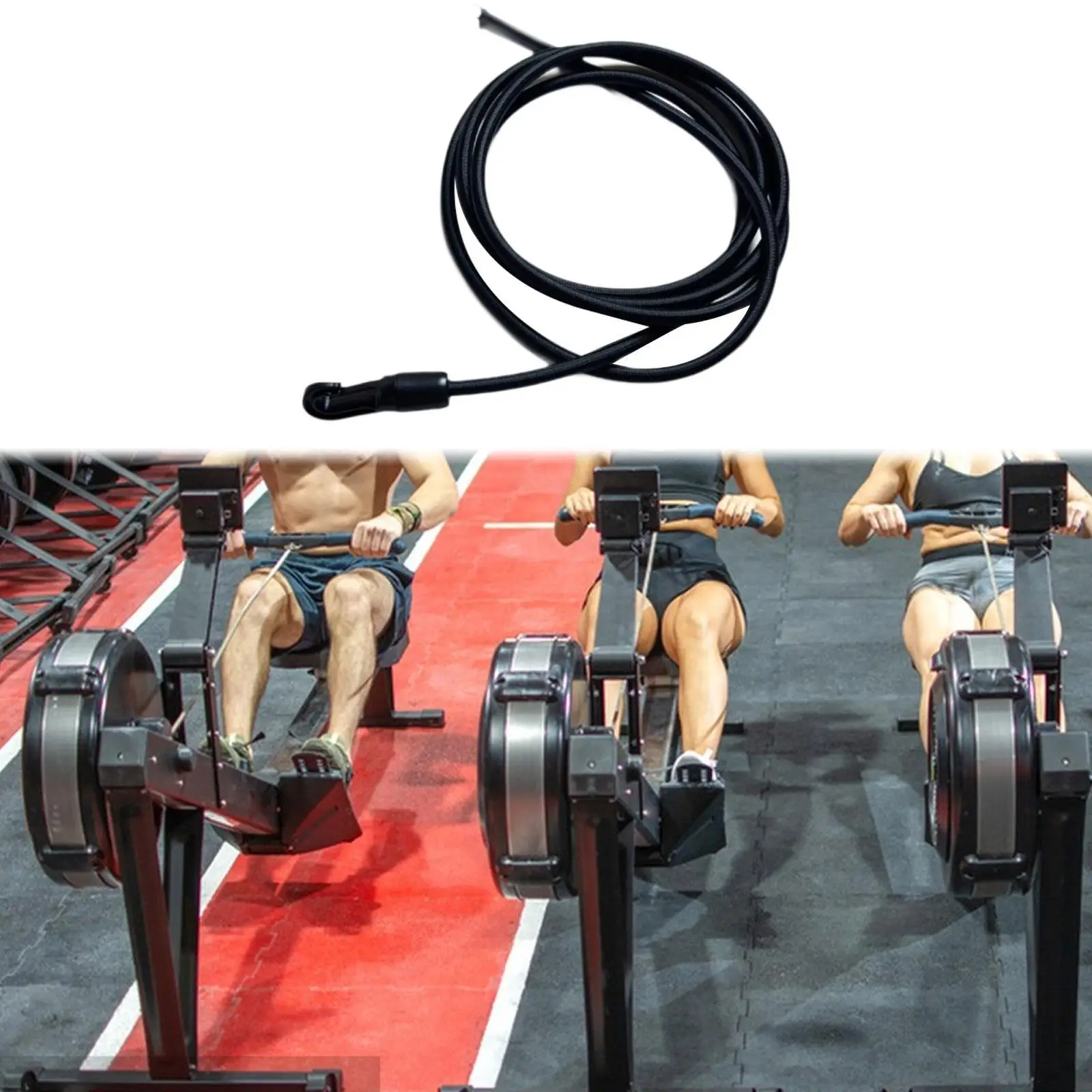 Rowing Machine Pull Belt Elastic Rope Rope Length 2.5M Diameter 8mm Bodybuilding Accessory Replacement