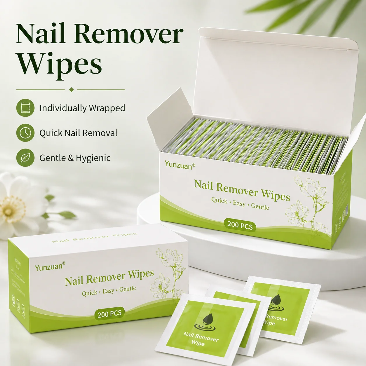 50/100/200Pcs Gel Nail Polish Remover Wraps Individually Wrapped Pre-Soaked Foil Pads for Soak Off Nail Art Removal