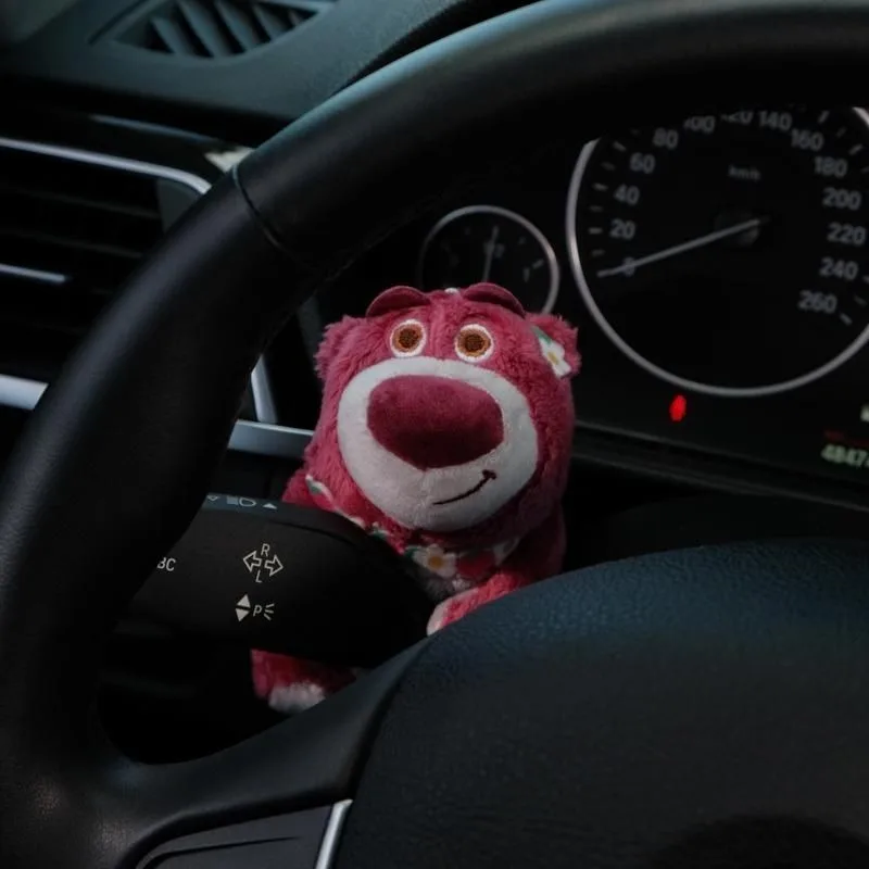 Cartoon Anime Disney Lotso Piglet Car Turn Signals Wiper Decoration Kawaii Cute Plush Doll Auto Interior Accessories Gift