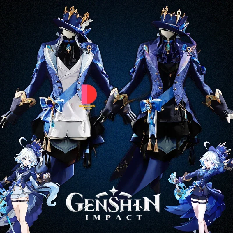 

Focalors Furina Cosplay Costume Wig Dress Genshin Impact Fontaine Pneuma Ousia Uniform God of Justice for Women Props Fashion