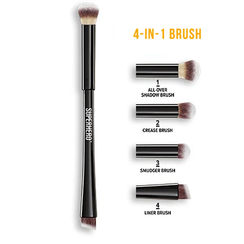 Eye Makeup Brush Superhero 4-in-1 Eye-Transforming Super Shadow and Liner Cosmetics Brush Multi-purpose Eyeshadow Liner Brush