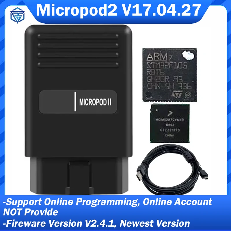 MicroPod2 V17.04.27 MicroPod 2 MicroPod II for Fiat for Chrysler for Dodge For Jeep Diagnostic Tool Support Online Programming