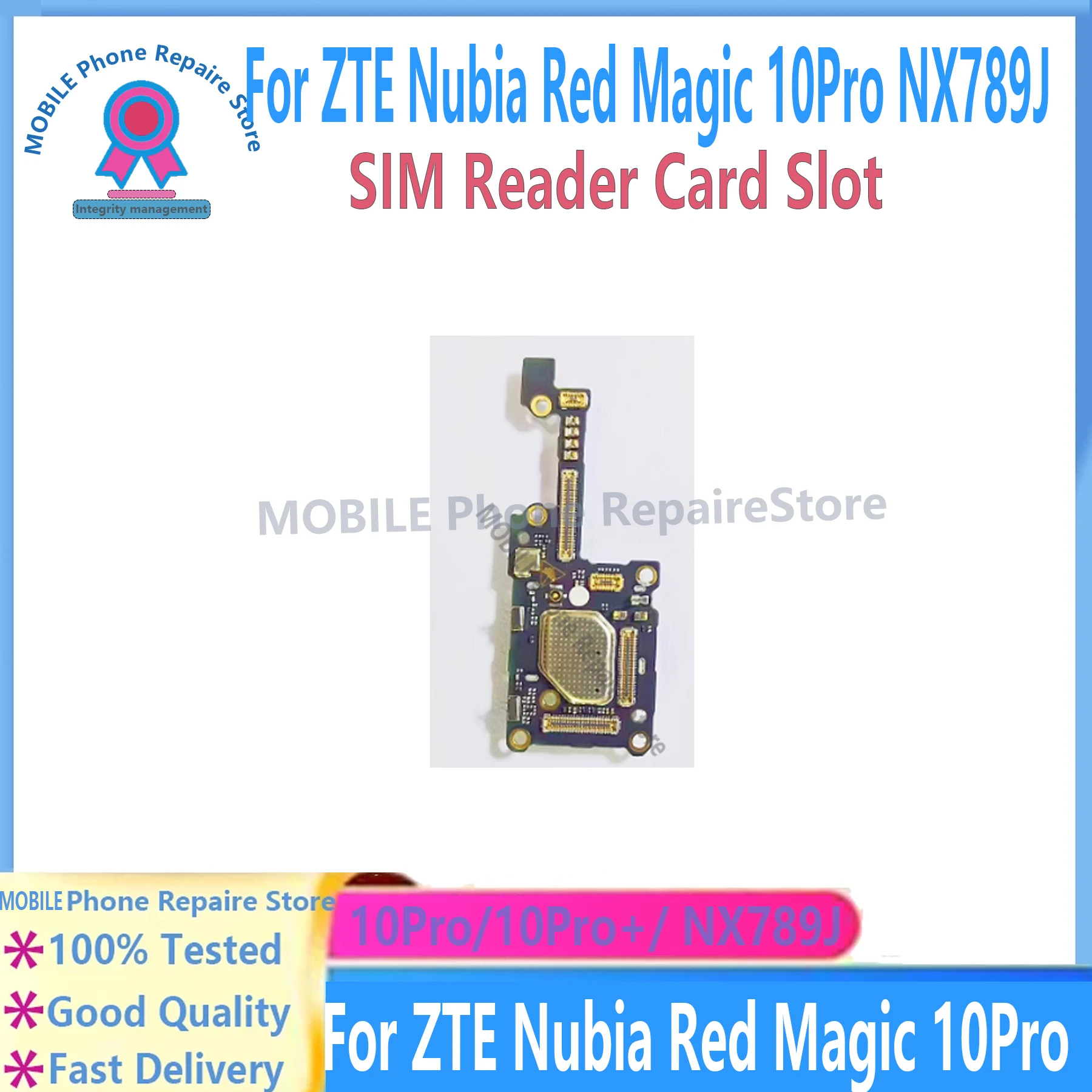 Originele MIC Microfoon Board Sim-kaartsleuf Lade Houder Voor ZTE Nubia Red Magic 10Pro 10Pro + NX789J Telefoon Flex kabel Vervanging