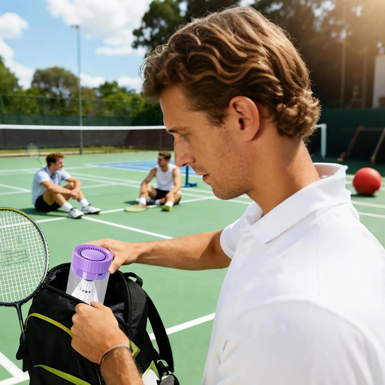 Shuttlecock Humidifier Portable Type-C Rechargeable Device Tube Caps Badminton Shuttlecock Tube For Sports Youth Teens Athletes