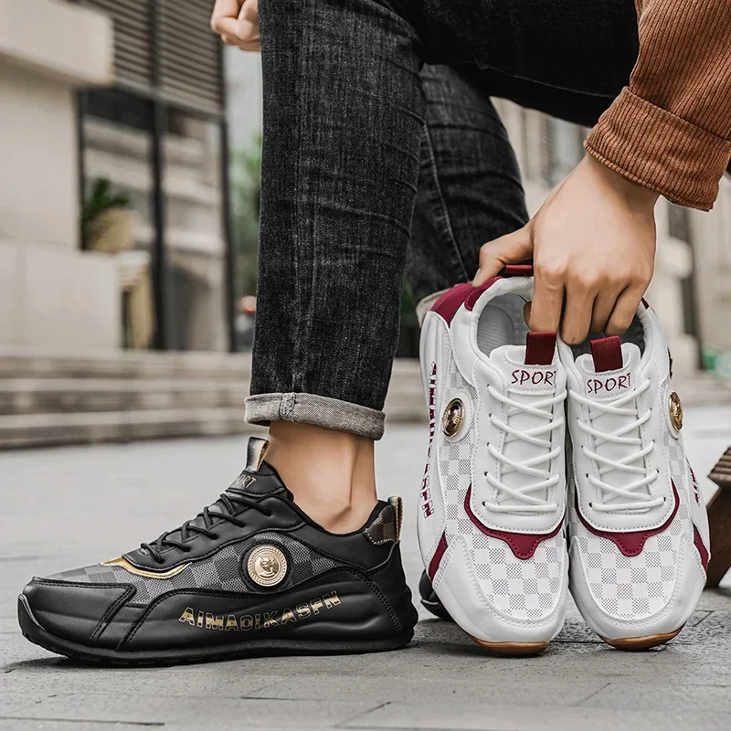 أحذية رياضية كاجوال خفيفة الوزن بنعال سميكة ومعالجات ناعمة - أحذية عصرية متعددة الاستخدامات وتعزز الارتفاع للرجال