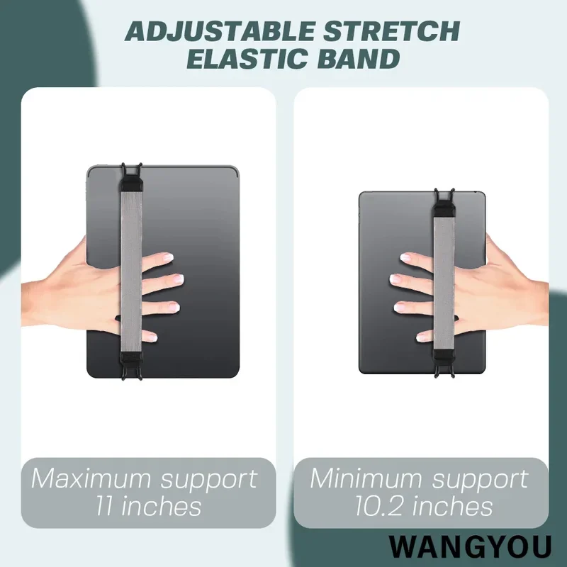 Tablet stand holder for iPad/Xiaomi/Samsung 9.7 10.5 inch generic hand strap leather handle grip security