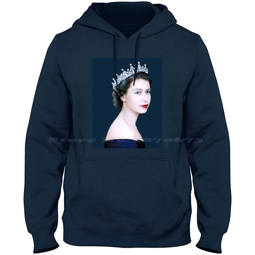 Queen Elizabeth Ii-Young Queen Elizabeth 100% Pure Cotton Hoodie Tshirt Profile Queen Elizabeth Ii Portrait Queen Elizabeth