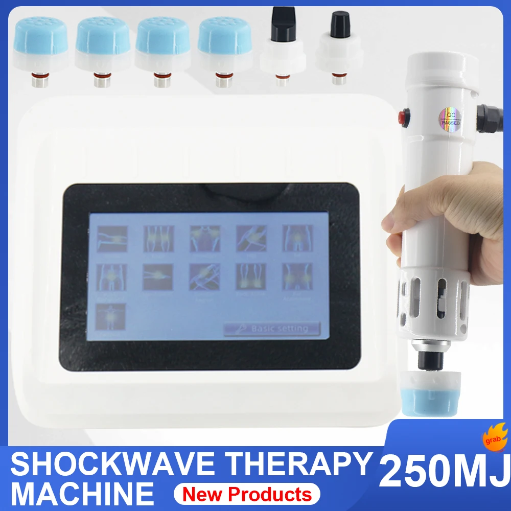 Shock Wave Therapy Machine 250MJ ที่มีประสิทธิภาพสําหรับ ED Treatment กําจัดปวดกล้ามเนื้อนวดผ่อนคลาย Shockwave Chiropractic 2 IN 1