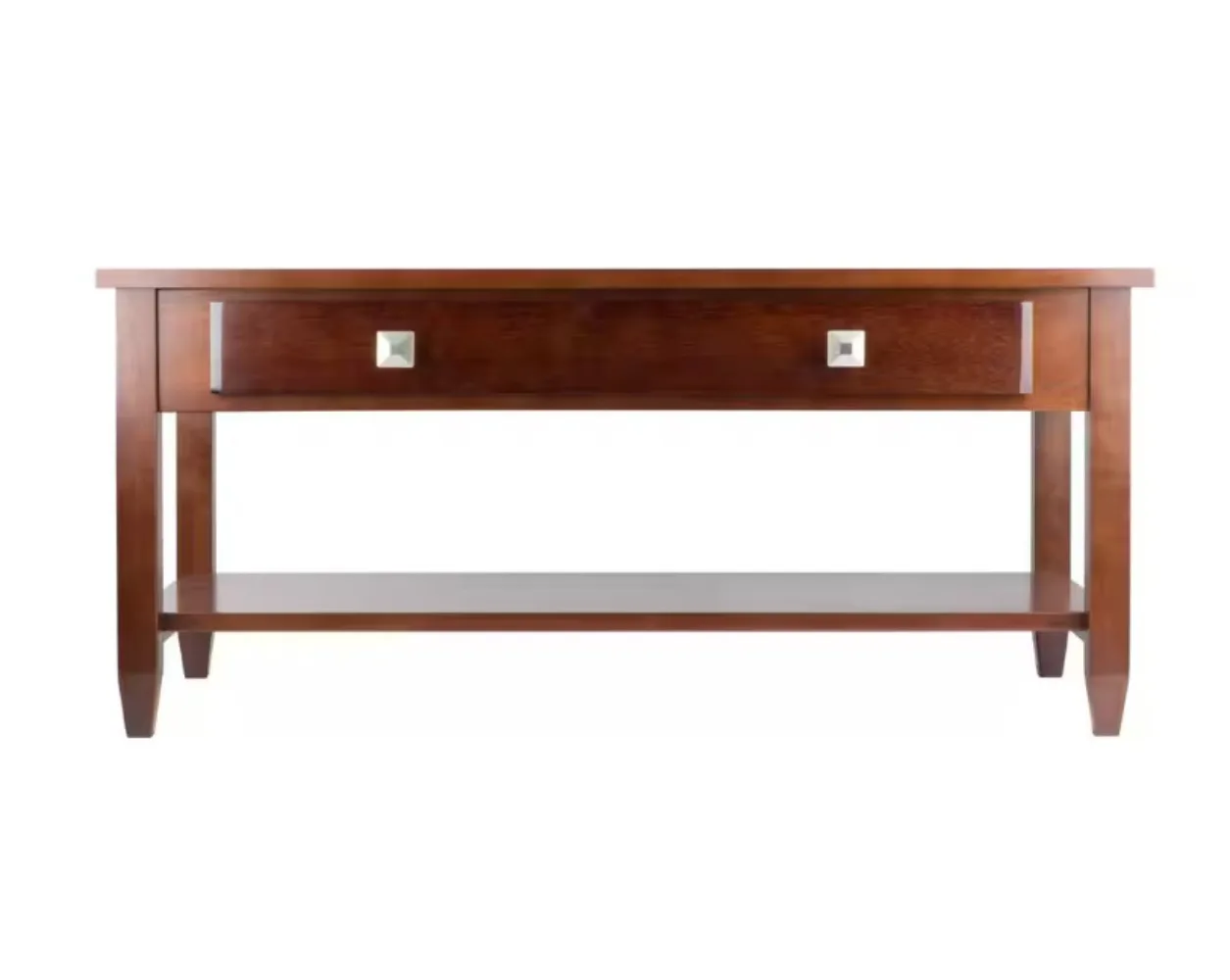 d 40인치 서랍이 있는 호두나무 중간 직사각형 목재 커피 테이블 조립 필요