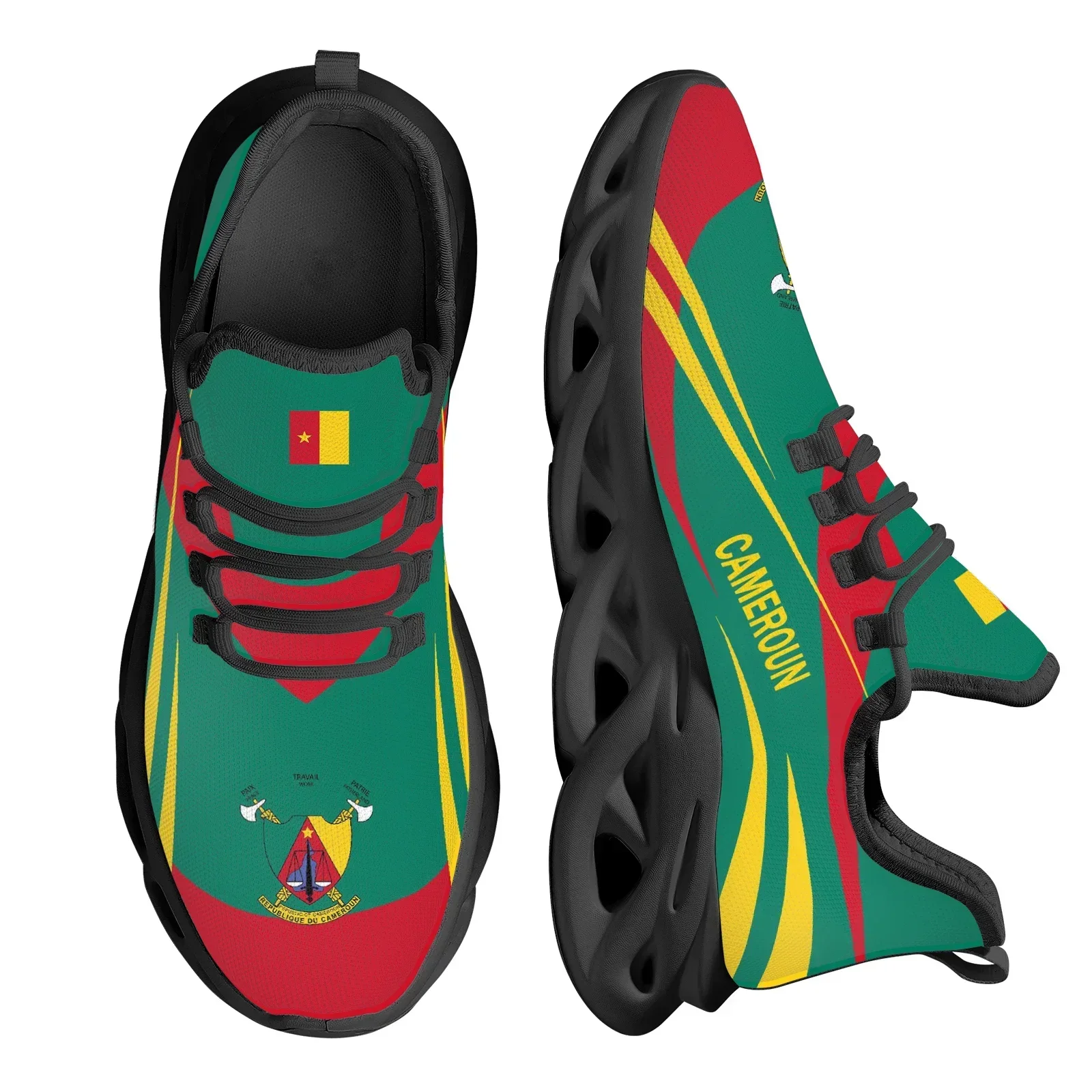 Cameroun National Flag Printing Blade Shoes For Women Flag Design Platform Shoes Knitted Breathable Sneakers Zapatos