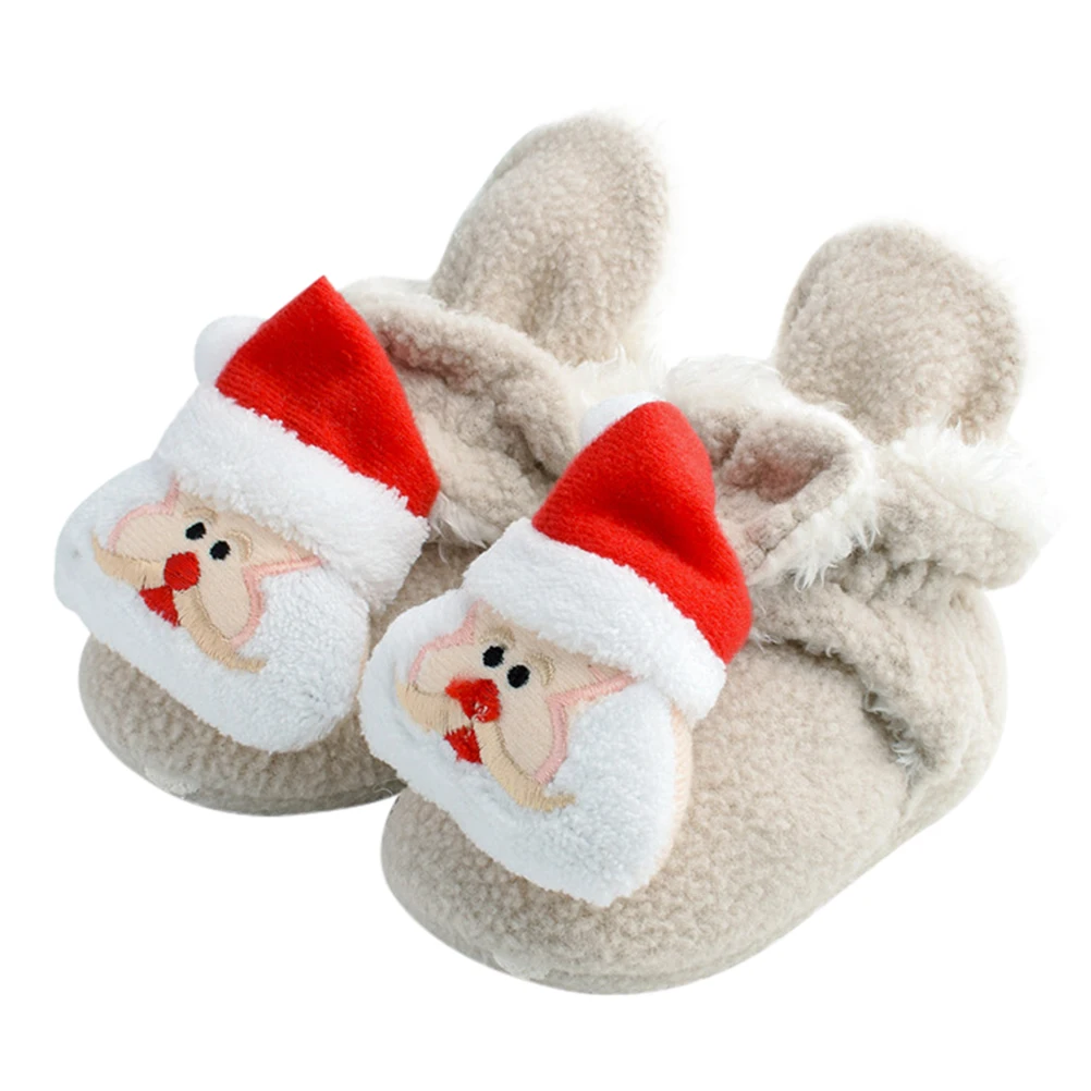 

Christmas Infant Shoes Coral Fleece Warm Booties Lightweight Toddler Prewalker Newborn Socks Anti Slip Winter Walking Soft