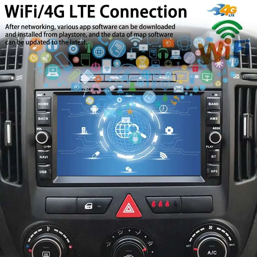 Android 14 CAR RADIO GPS For KIA CEED 2007 2008 2009 Wireless CarPlay Vehicle Multimedia Stereo Player Auto Audio Navi Stero 4G