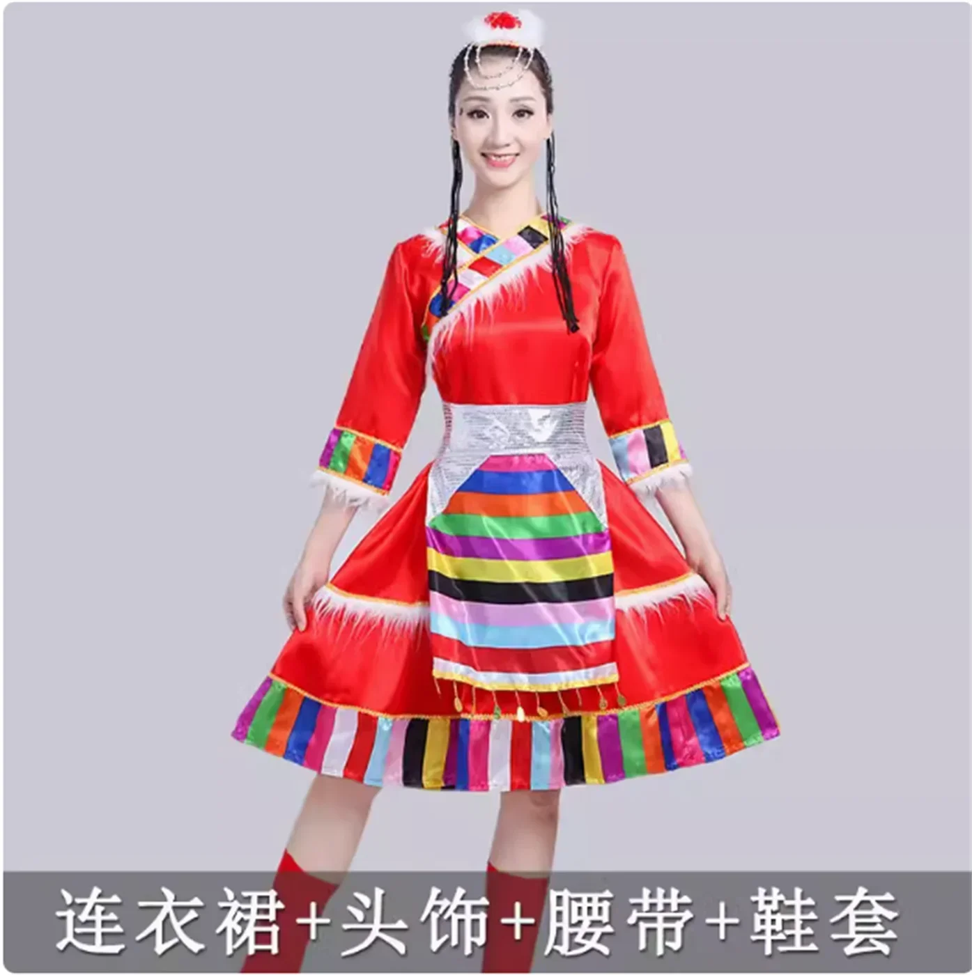 Tibetaanse dansvoorstellingkostuums voor vrouwen met etnische minderheid