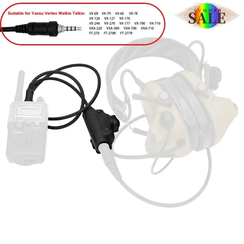 

U94 V2PTT Adapter 7.0mm plug for Yaesu Vertex Plug VX-6R VX-7R, VX-7E, VX-120, VX-127,FT-277R Walkie-Talkie