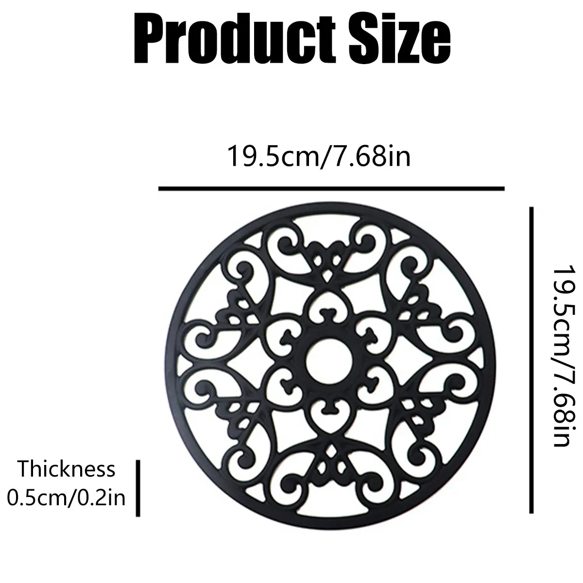 3Pcs Trivet Mat Silicone Round Hollow Floral Pot Mat Heat Resistant Non-slip Kitchen Table Pad Home Dining Countertop Decoration