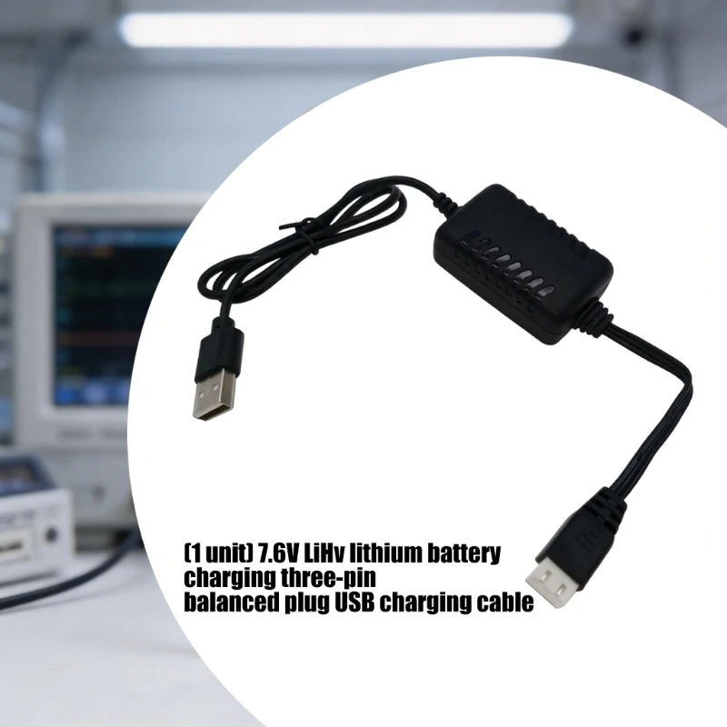 U55C Reliable 3Pin Balance Chargers Cord For 7.6V LiHv Batteries Charing Cord
