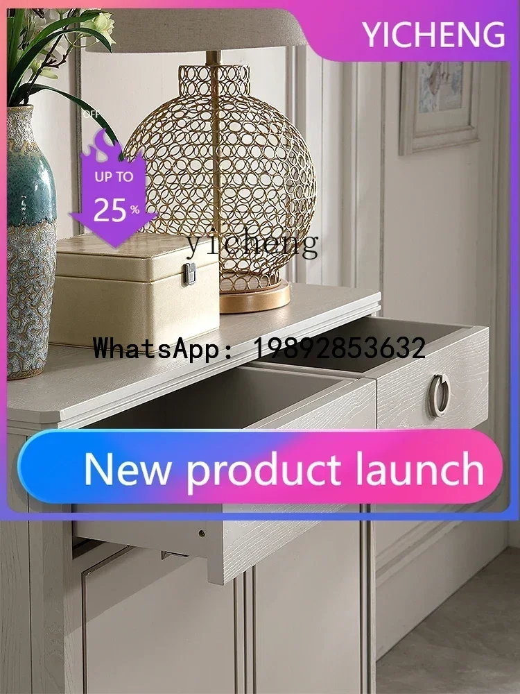 

Light Luxury Red Oak Double Door Drawer Door Storage Multifunctional Chest of Drawers