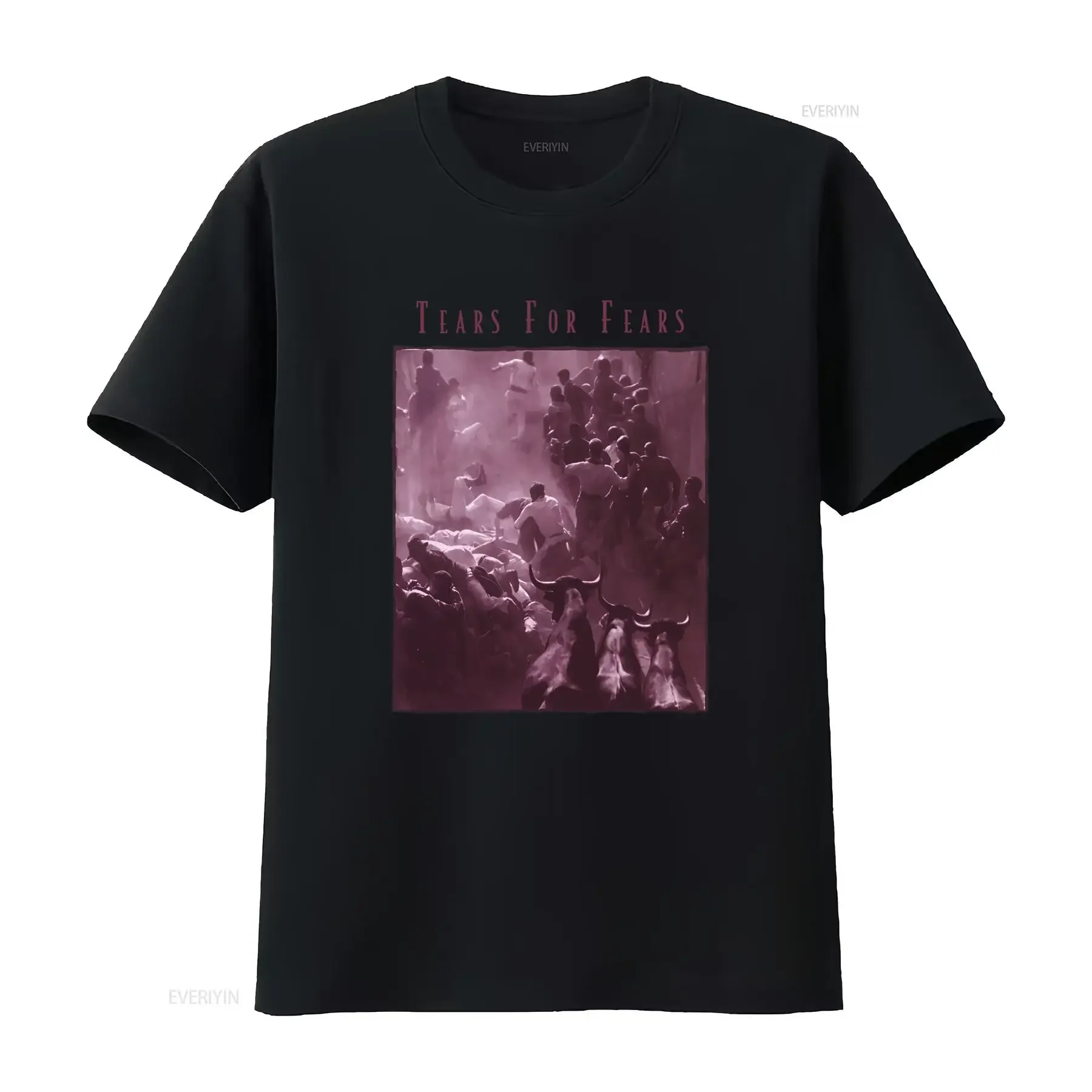 Tears for Fears Logo T Shirt New Wave Synth Pop Rock Iconic Print S 3XL Casual Round Neck with Concerts Attire Machine vintage