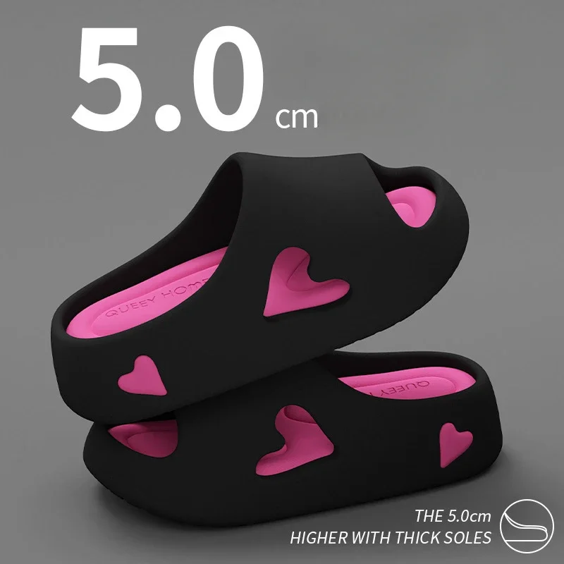 

Женские летние мягкие домашние тапочки из ЭВА на платформе с сердечком и облаком, шлепанцы, домашние и уличные сандалии, женская домашняя обувь для отеля