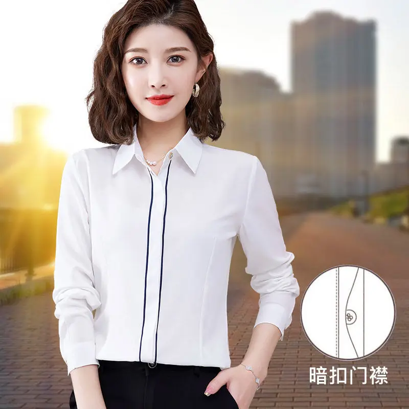 White Shirt Women's Long-sleeved Temperament Professional Top Shirt Slim Formal Wear Work Clothes