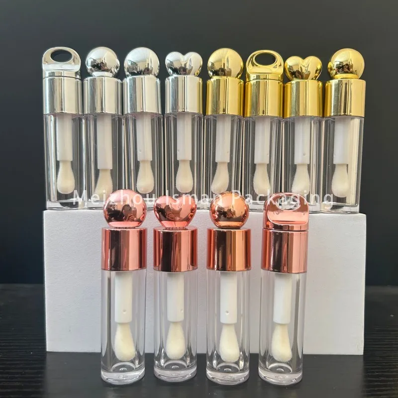 50 ชิ้น Empty Rose Gold พลาสติก Ball Foundation คอนซีลเลอร์บรรจุภัณฑ์รูปหัวใจหลอด Lipgloss เครื่องสําอางค์แต่งหน้าคอนเทนเนอร์ 7 มิลลิลิตร