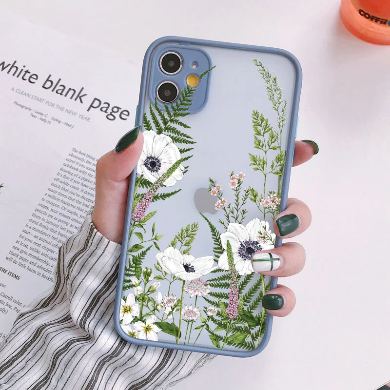 Flower Bud Phone Case for iphone 11 7 8 SE2 12 13 15 16 Pro Max 14 Plus Meticulous Plant for iphone X XS XR Back Hard Covers