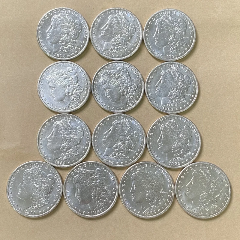 Replica 13 CC different dates United States Morgan One Dollar Silver Plated Copy Coins