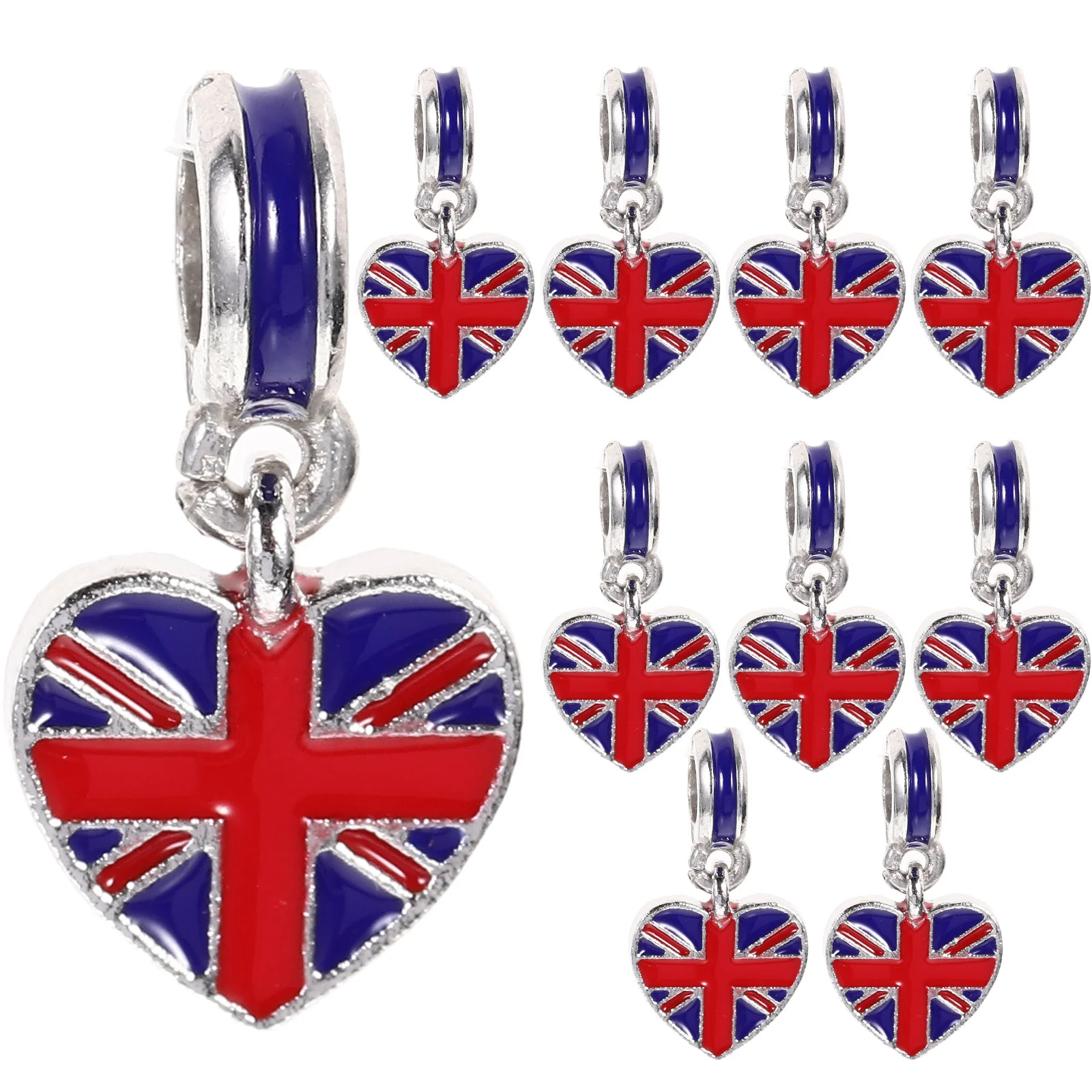 10Pcs Britain Flag Bracelet Alloy Durable Hand Chain Jewelry for Women Unique British Style Daily Wear Gift