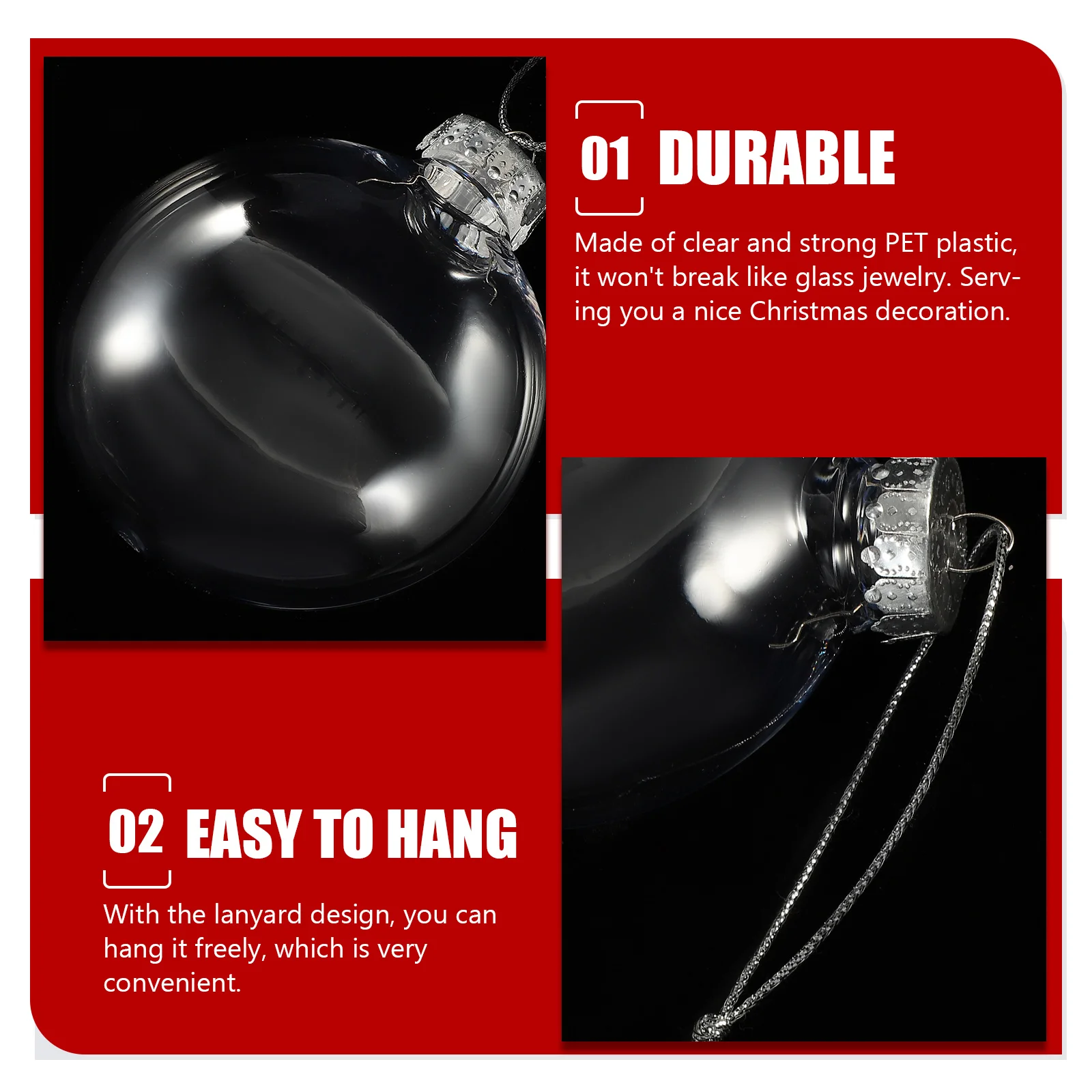 

10pcs Transparent Flat Ball Decor Fillable Diy Christmas Ornament Clear Pendant For Party Wedding Hanging Decoration Xmas