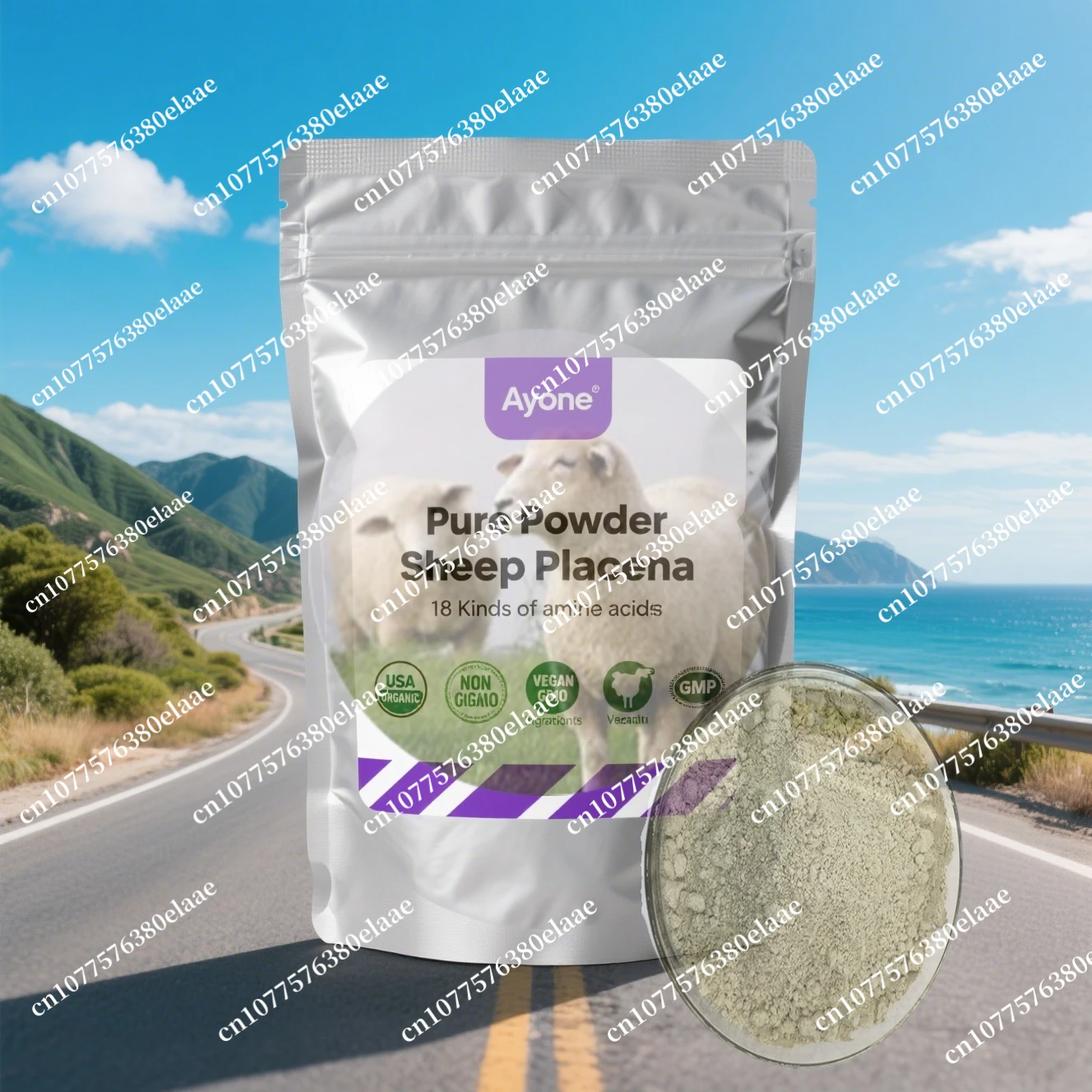 

Заводская профессиональная упаковка и запечатывание, 50-1000 г, овечий плацентный порошок, добавкающий уход за лицом, порошок для тела