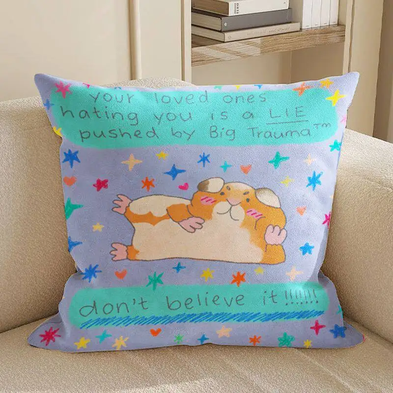 Hand-Painted Star & Animal Cute Cartoon Pillow Case Kids Bedroom Headboard Cushion Cover Sofa Home Decor Pillowcase
