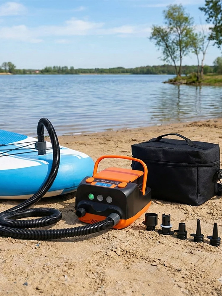 SUP Elektrische Opblaaspomp, 16psi Oplaadbare Opblaaspomp, Ingebouwde Batterij Automatische Stop Snelle Opblaas- en Ontblaasfunctie, Geschikt voor Kajakmatrassen, Voetbal, Basketbal, Zes