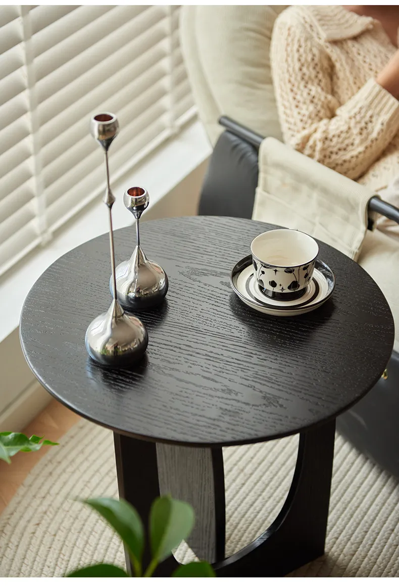 Solid Wood High-end Living Room, Small Table Next to Bedroom, Bedside Coffee Table, Small Round Table, Balcony Table