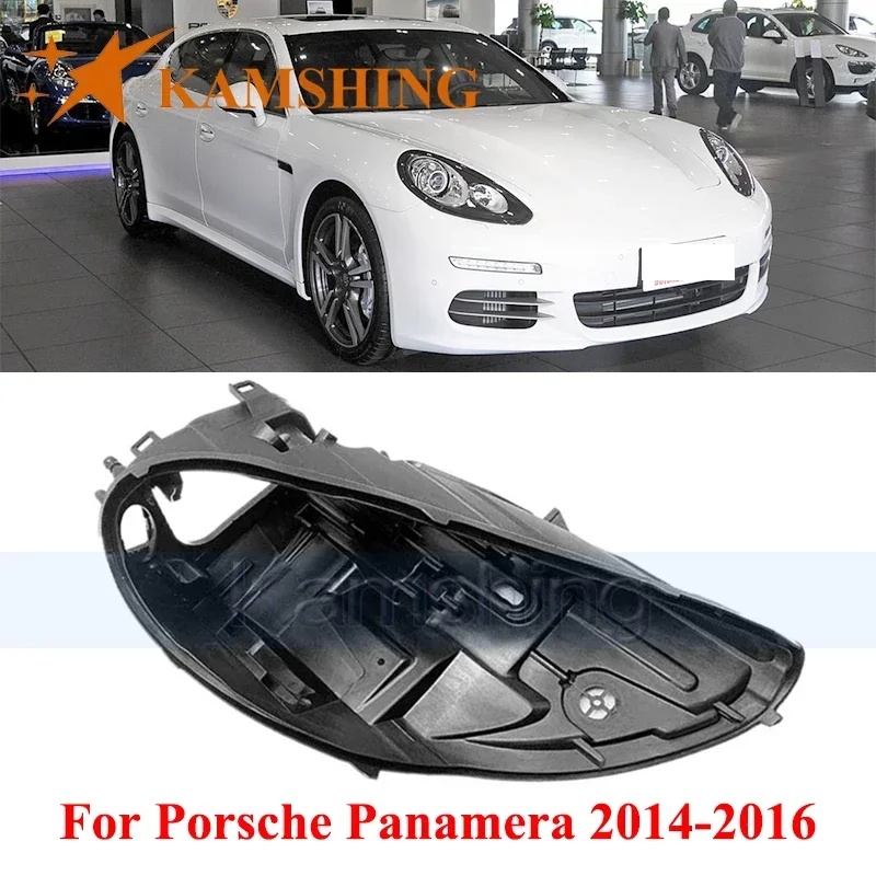 CAPQX Front Headlight Base Cover For Porsche Panamera 2014-2016 Head Light Back Lid Head Lamp Rear Shell Back House